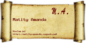 Matity Amanda névjegykártya